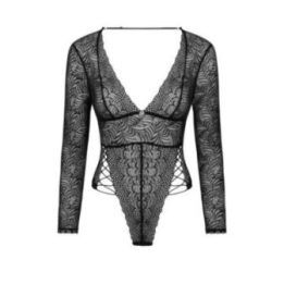 Nėriniuotas bodis Obsessive – juoda