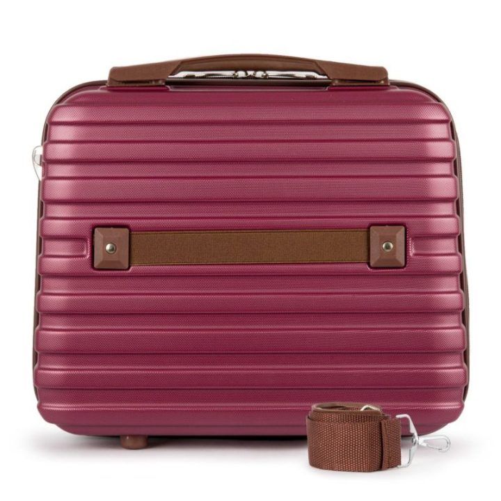 Kosmetikos kelioninis dėklas ABS STL957 bordo spalvos