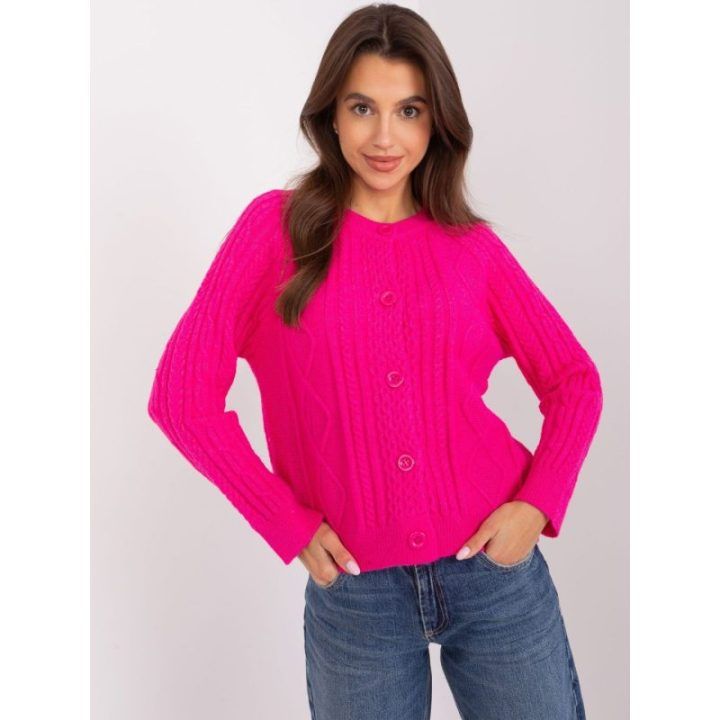 Fuksijų spalvos megztinis