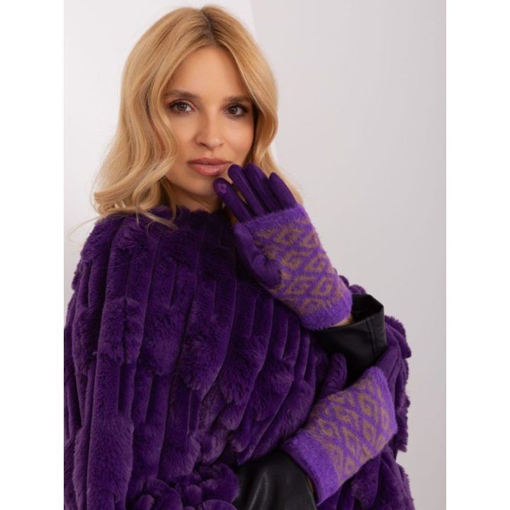 Pirštinės tamsiai violetinės – juoda / violetinė