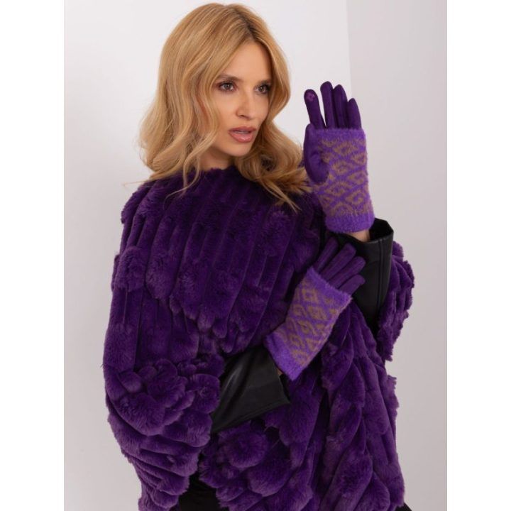 Pirštinės tamsiai violetinės – juoda / violetinė