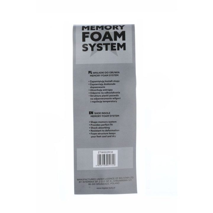 Footwear Insoles BIG STAR Memory Foam System 2 Pairs