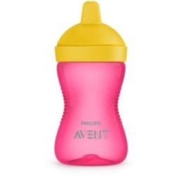 SCF804/04 Tvirtas puodelis su kandikams atspariu antgaliu 300 ml 18+ rožinis