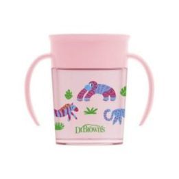 Dr.Browns TC71005 Kubek 360 ° Pitie kā no stikla 200 ml rozā