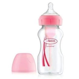 Dr. Browns WB91601 Platus kaklelis, 270 ml, PP OPTIONS PLUS, rožinis