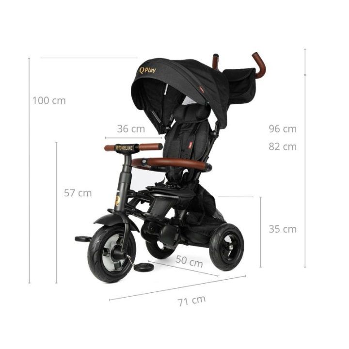 Qplay Triratis Rito Deluxe guma juoda