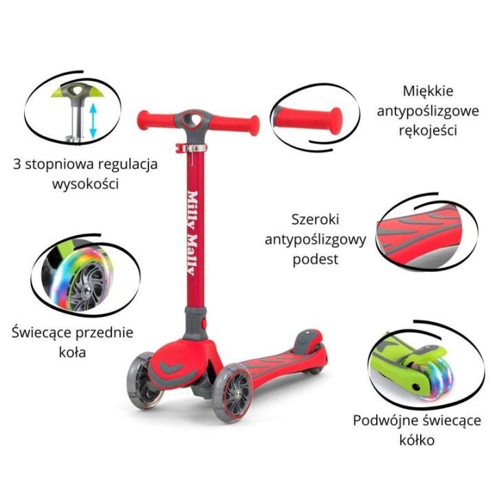 Paspirtukas SCOOTER Boogie raudonas