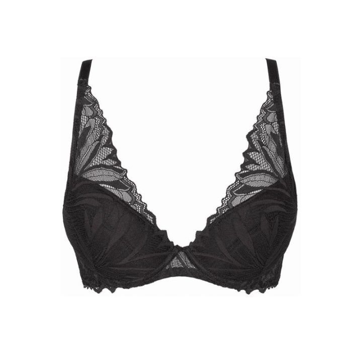 Nėriniuota juoda push-up“ liemenėlė Eclipse“