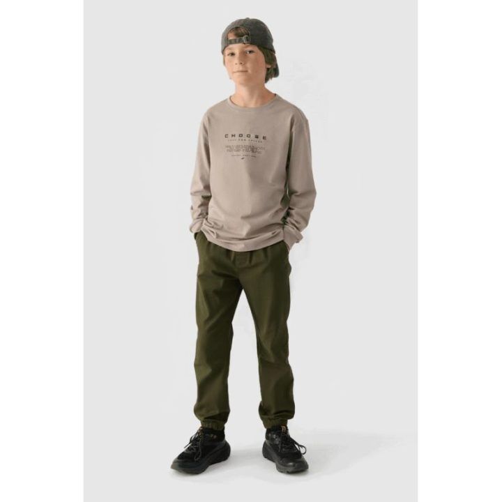 Laisvalaikio kelnės su guma Jogger 4F Chaki spalvos