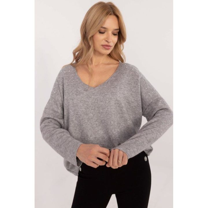 Megztinis Italy Moda – rusvai pilka