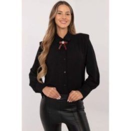 Ilgomis rankovėmis marškiniai Italy Moda – juoda