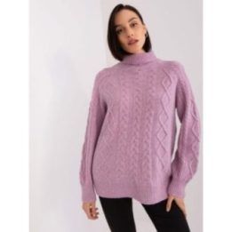 Šviesiai violetinio atspalvio megztinis