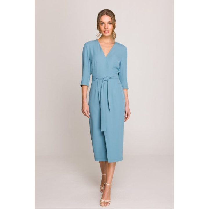 Elegantiška midi suknelė Stylove – mėlyna