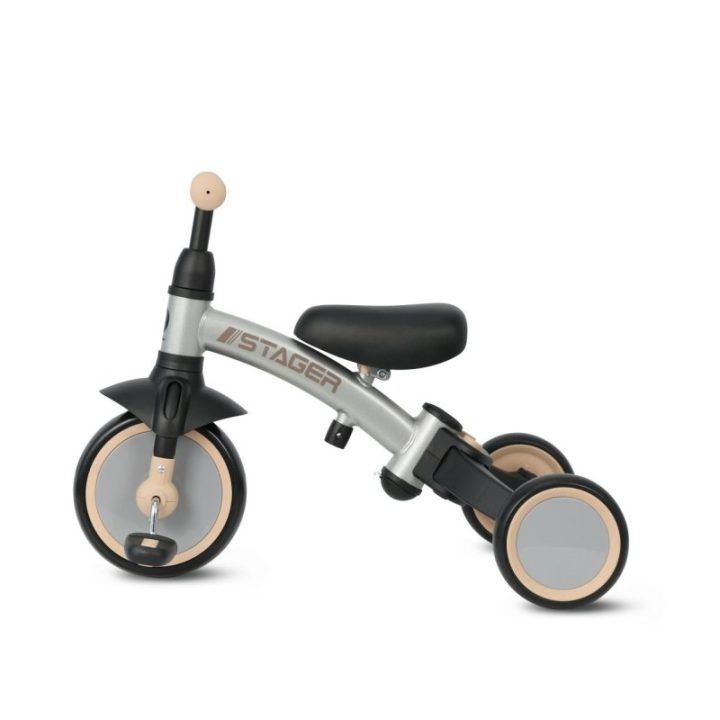 Triratukas vaikams Milly Mally Stager 3in1, sidabrinis