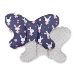 Dviejų pusių amortizuojanti pagalvėlė Butterfly“ – triušiai, tamsiai mėlyna/pilka