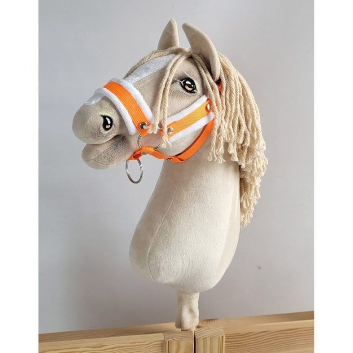 Hobbyhorse kantaras ir pavadys, neoninis oranžinis / baltas