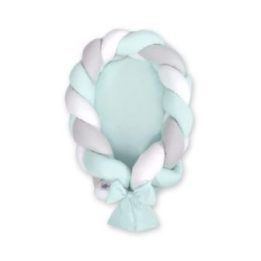 Pintas kūdikio lizdelis 2 in 1 – balta/pilka/mėtinė