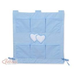 Lovytės kišenėlė kūdikiui Hanging Hearts mėlyna
