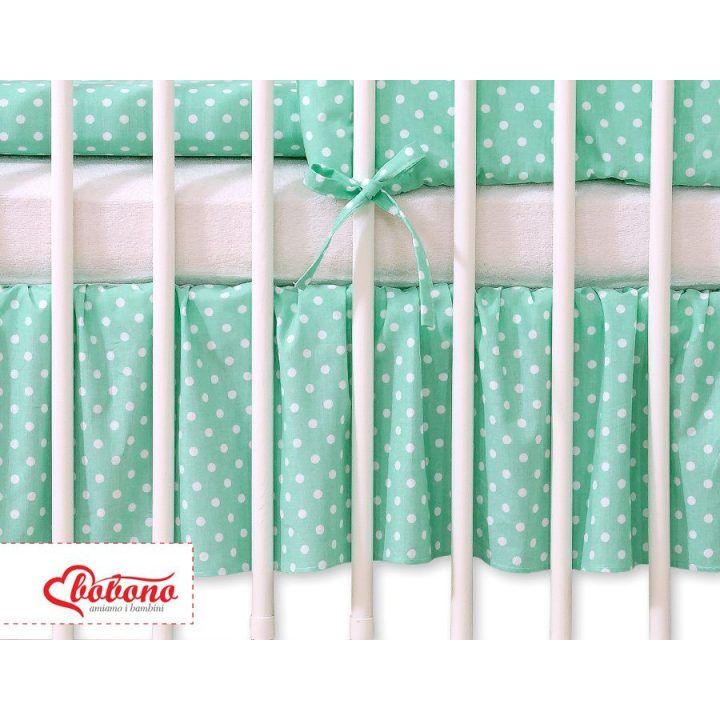 Lovytės sijonėlis Hanging Hearts, mėtų spalvos su taškeliais