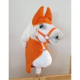 Hobby Horse oranžinė fleece antklodė ir ausinės