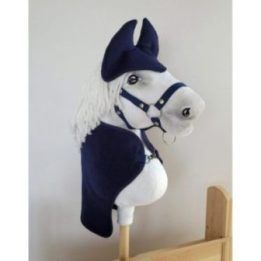 Hobby Horse komplektas: flisinis pledas ir ausinukai džinso spalvos