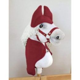 Hobby horse bordo spalvos pledas ir ausinukai