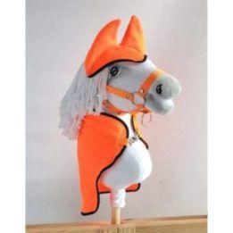 Rinkinys hobby horse: oranžinis pledas ir ausinukai