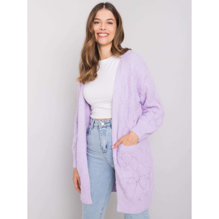 Šviesiai violetinis megztinis