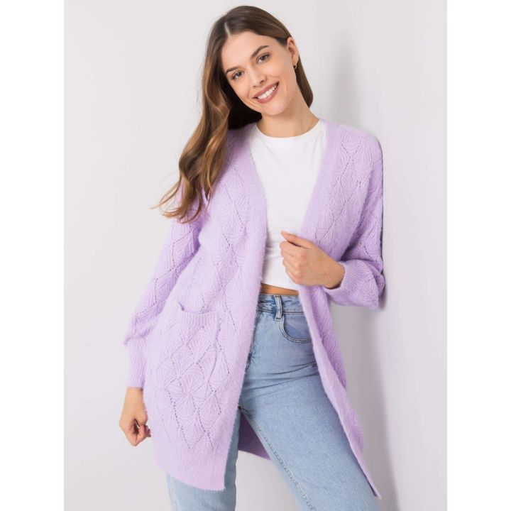 Šviesiai violetinis megztinis
