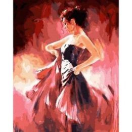 Tapyba pagal skaičius Šokėja raudona 40x50 cm