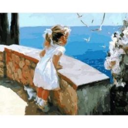 Tapyba pagal skaičius Mergina prie jūros 40x50 cm