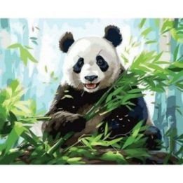 Tapyba pagal skaičius Panda valgo bambuką 40x50 cm