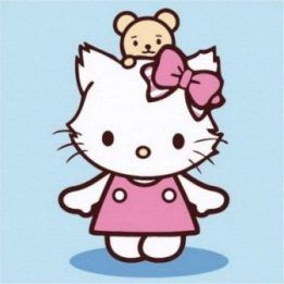 Tapyba pagal skaičius Hello Kitty su meškiuku 20x20 cm