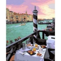 Tapyba pagal skaičius Venecijos pusryčių vaizdas 40x50 cm