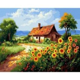 Tapyba pagal skaičius kaimo namelis 40x50 cm