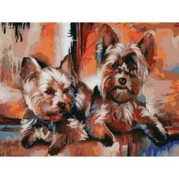 Tapyba pagal skaičius Jorkšyro terjerai 30x40 cm