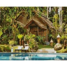 Tapyba pagal skaičius Tropical peizažas 40x50 cm