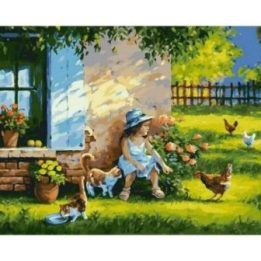 Tapybos rinkinys pagal skaičius Kaimo draugai“, 40×50 cm