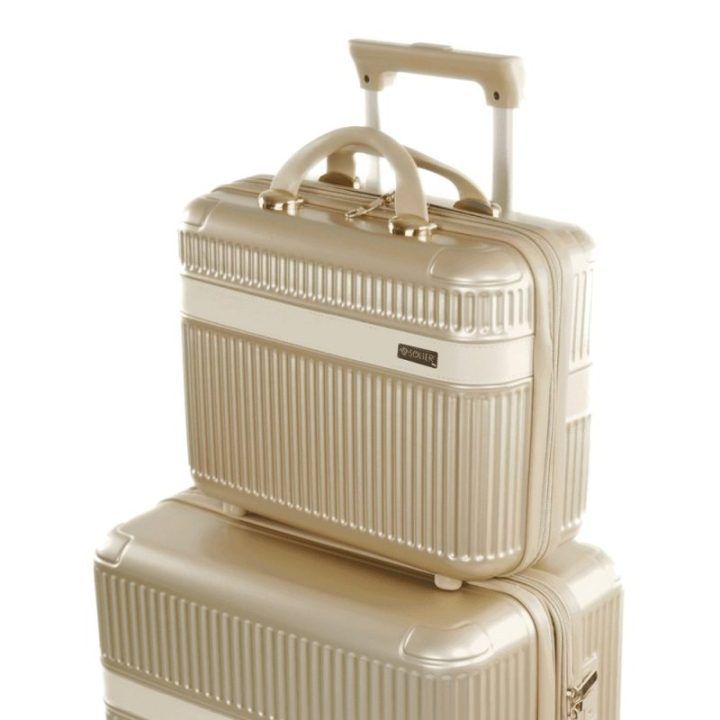 Vidutinio dydžio tamsiai pilnas lagaminas kelionėms iš ABS plastiko Solier