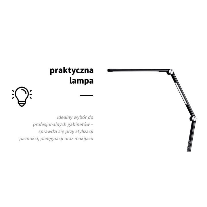 Procedūrinė juoda LED lempa su lankščiu stovu 22W Yoga