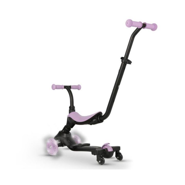 Paspirtukas vaikams violetinis 3in1 su sėdyne Qplay