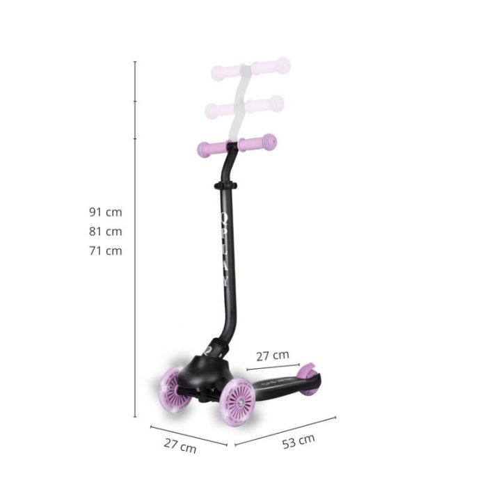 Paspirtukas vaikams violetinis 3in1 su sėdyne Qplay