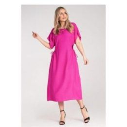 Suknelė fuksijų spalvos su raišteliais šonuose kasdienai Figl