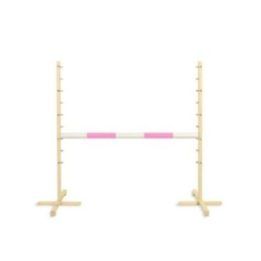 Šuolių kliūtis vaikiška šviesiai rožinė medinė 120 cm