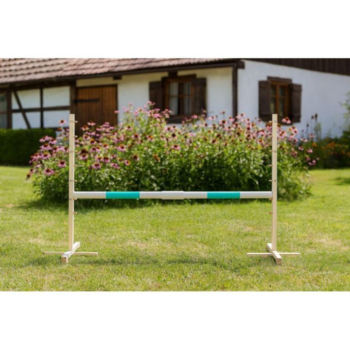 Šuolių kliūtis hobiarkliams 160×120 cm su mėtų spalvos kartimi