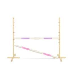 Šuolių kliūtis hobiarkliams 160×120 cm su dviem kartelėmis rožinė ir alyvinė
