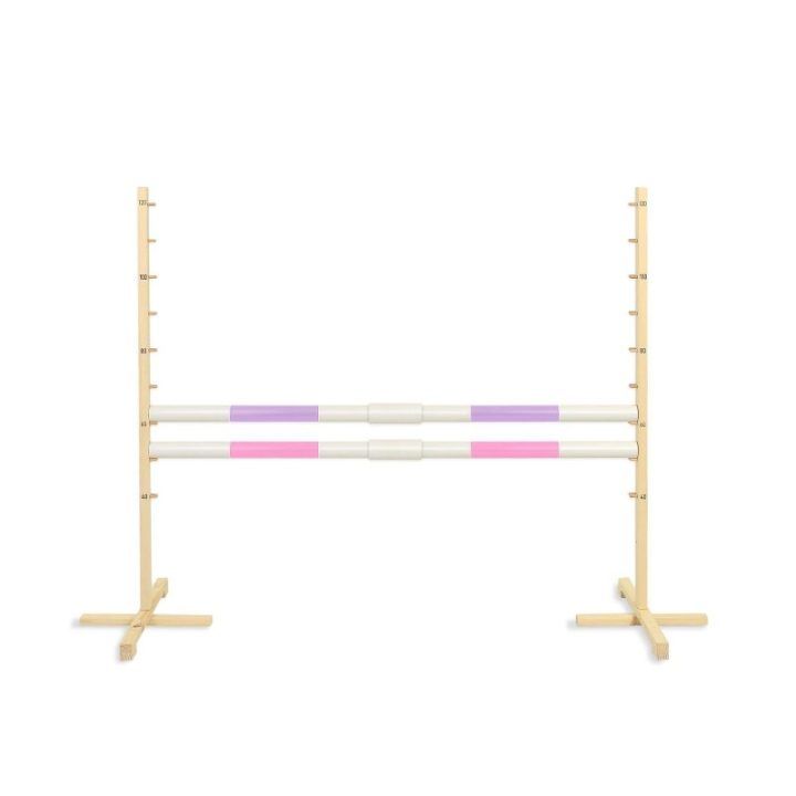 Šuolių kliūtis hobiarkliams 160×120 cm su dviem kartelėmis rožinė ir alyvinė
