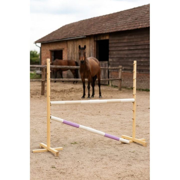 Šuolių kliūtis Hobby Horse smėlio ir šviesiai violetinė 160×120 cm