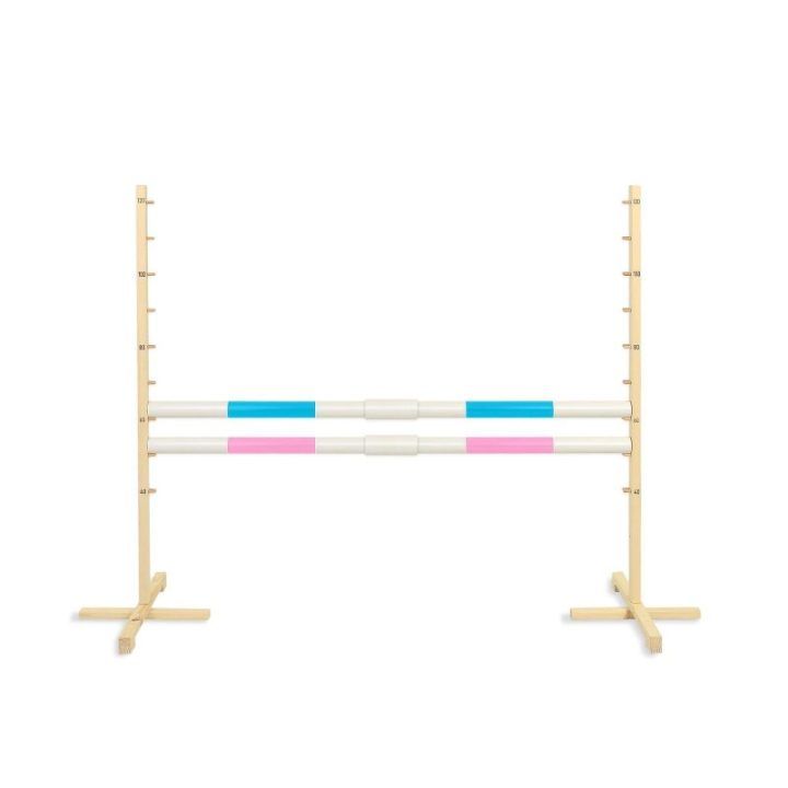 Šuolių kliūtis Hobby Horse 160×120 cm su dviem kartelėmis mėlyna ir rožinė