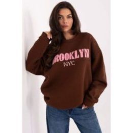 Rudas moteriškas džemperis su užrašu BROOKLYN NYC